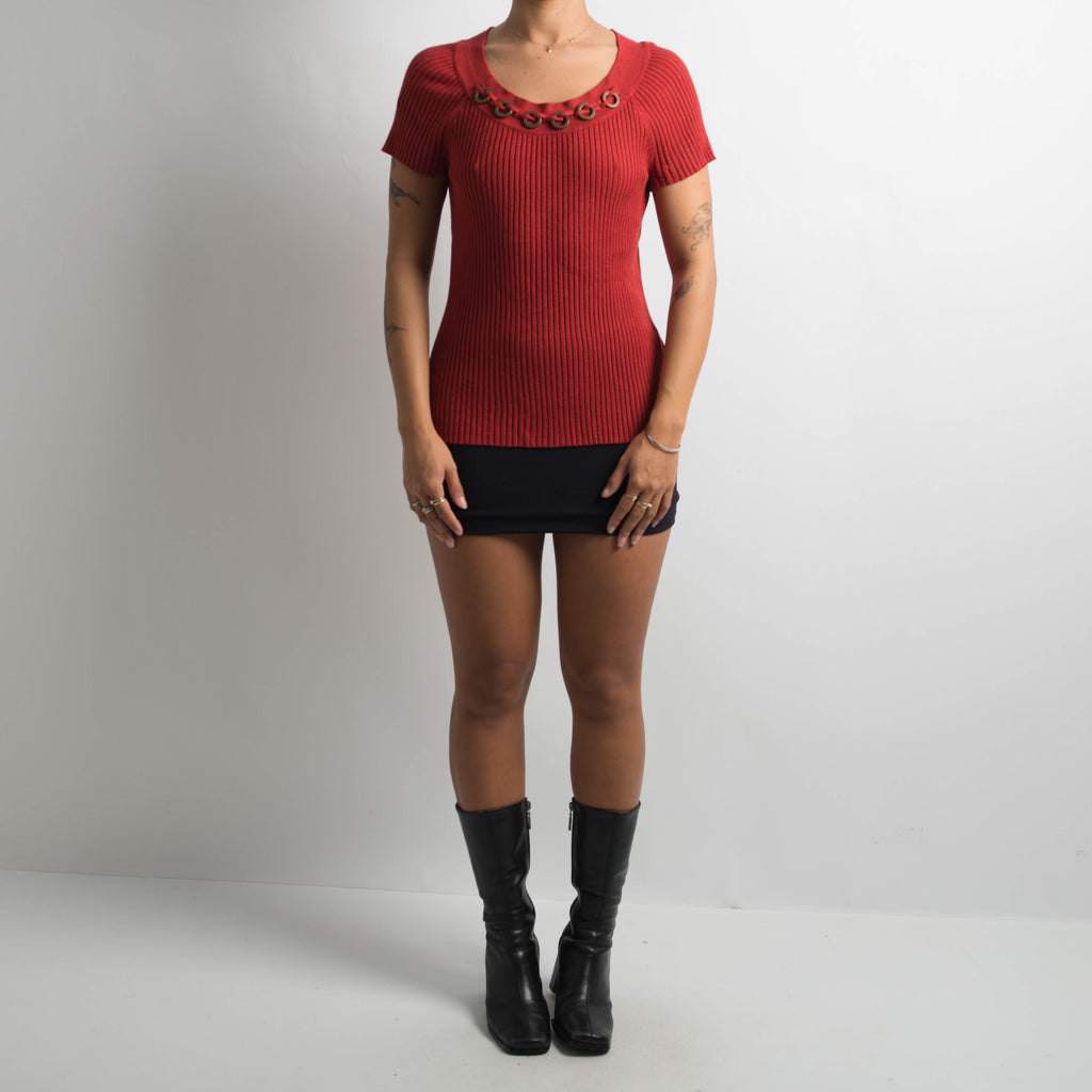 RUST RED KNIT TOP