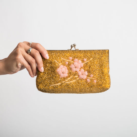 GOLD BEADED CLUTCH