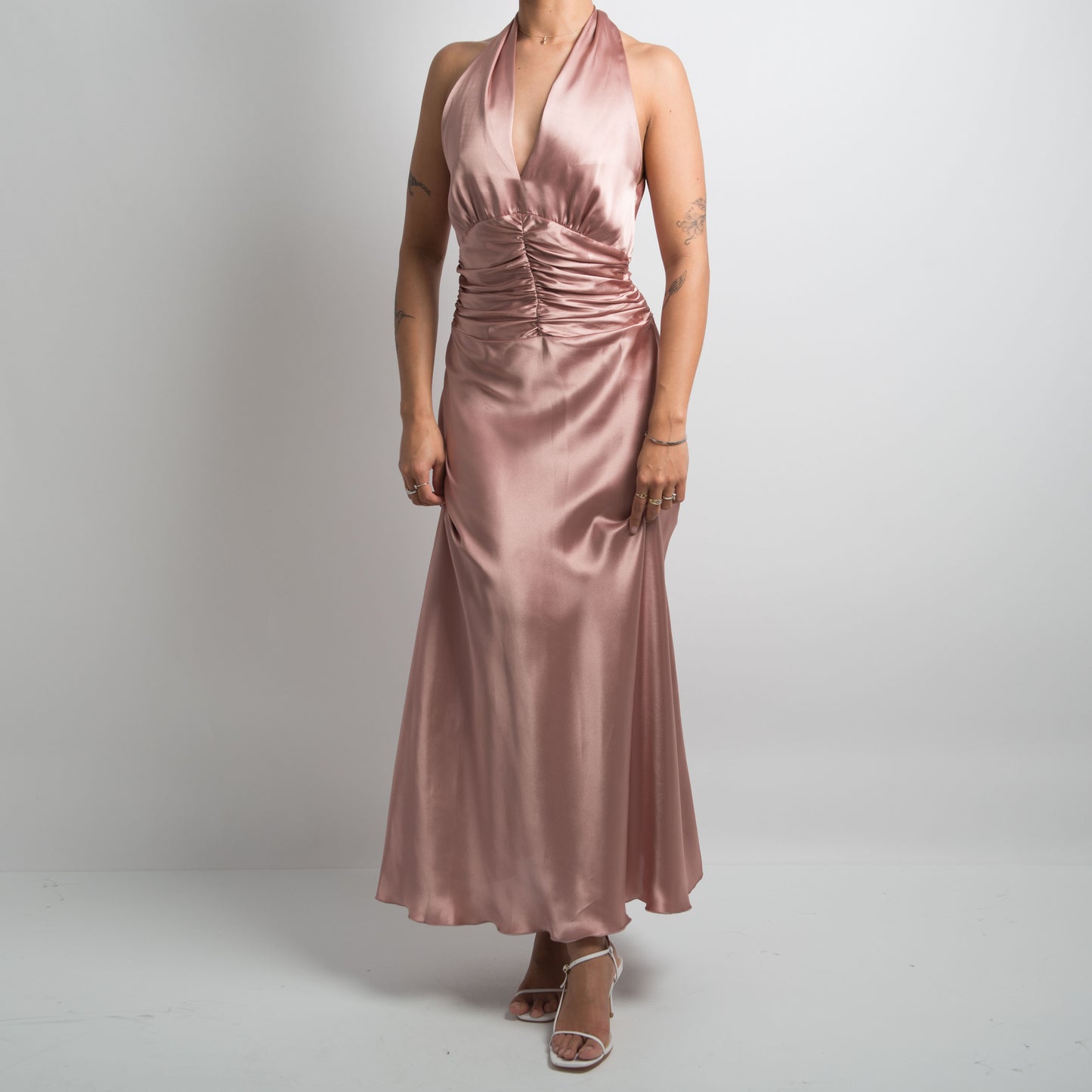 BLUSH PINK SATIN GOWN