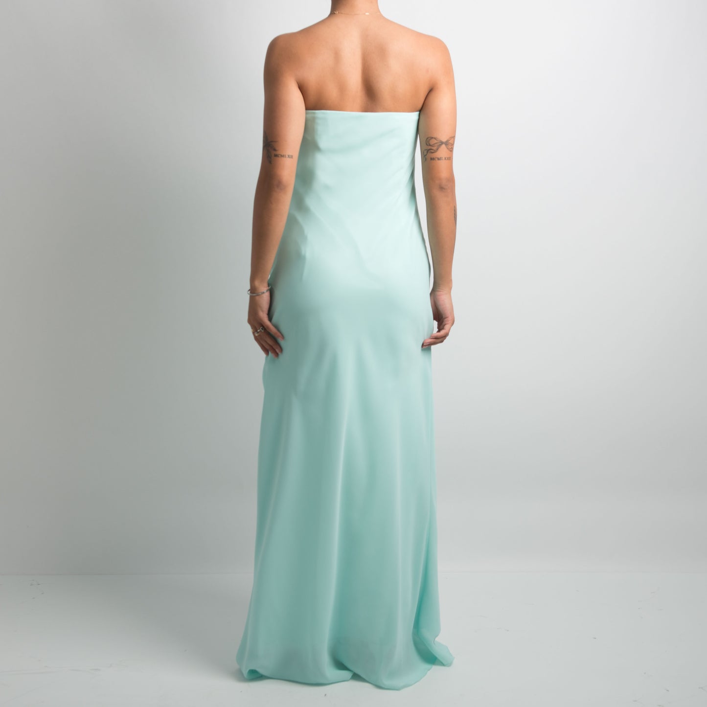 MINT BLUE STRAPLESS GOWN