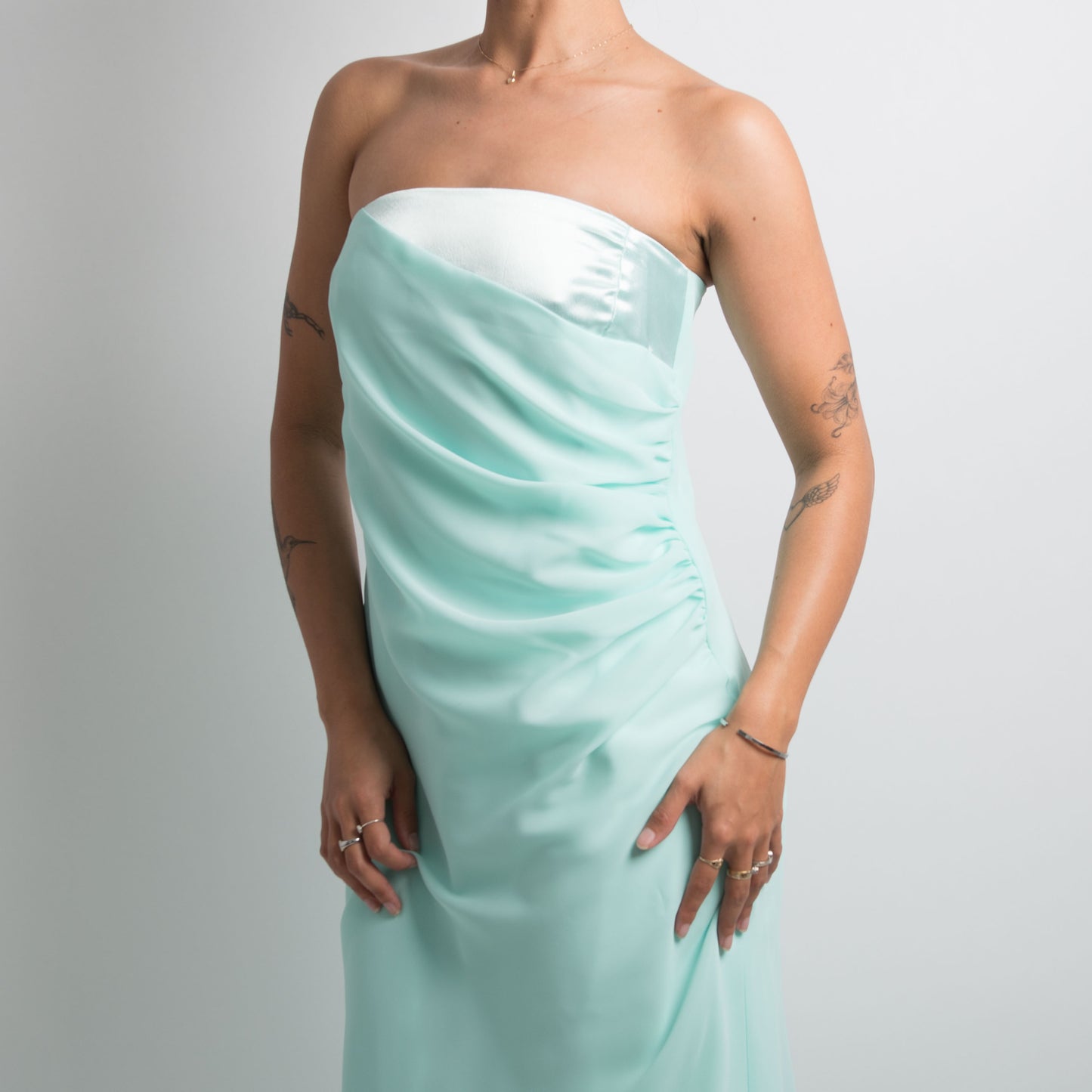 MINT BLUE STRAPLESS GOWN