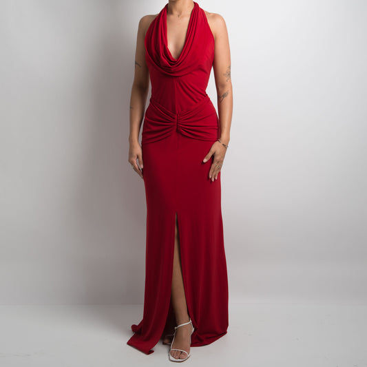 RED HALTERNECK GOWN