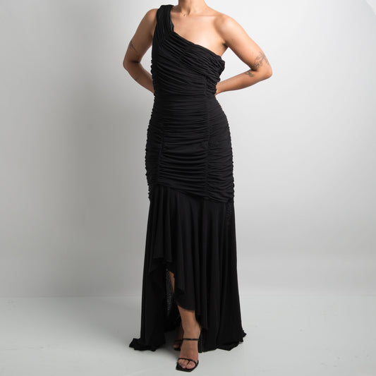 ONE SHOULDER RUCHED GOWN