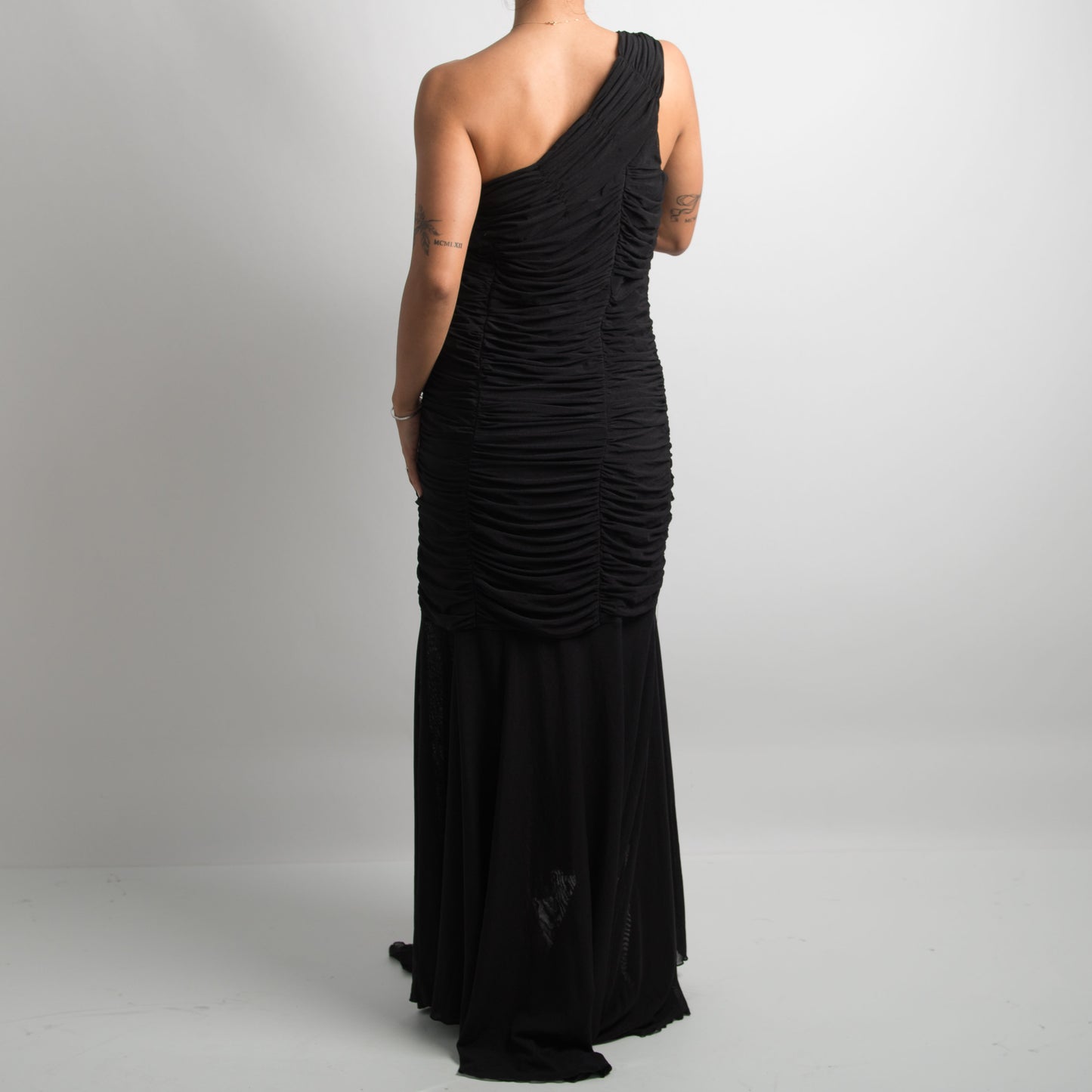 ONE SHOULDER RUCHED GOWN