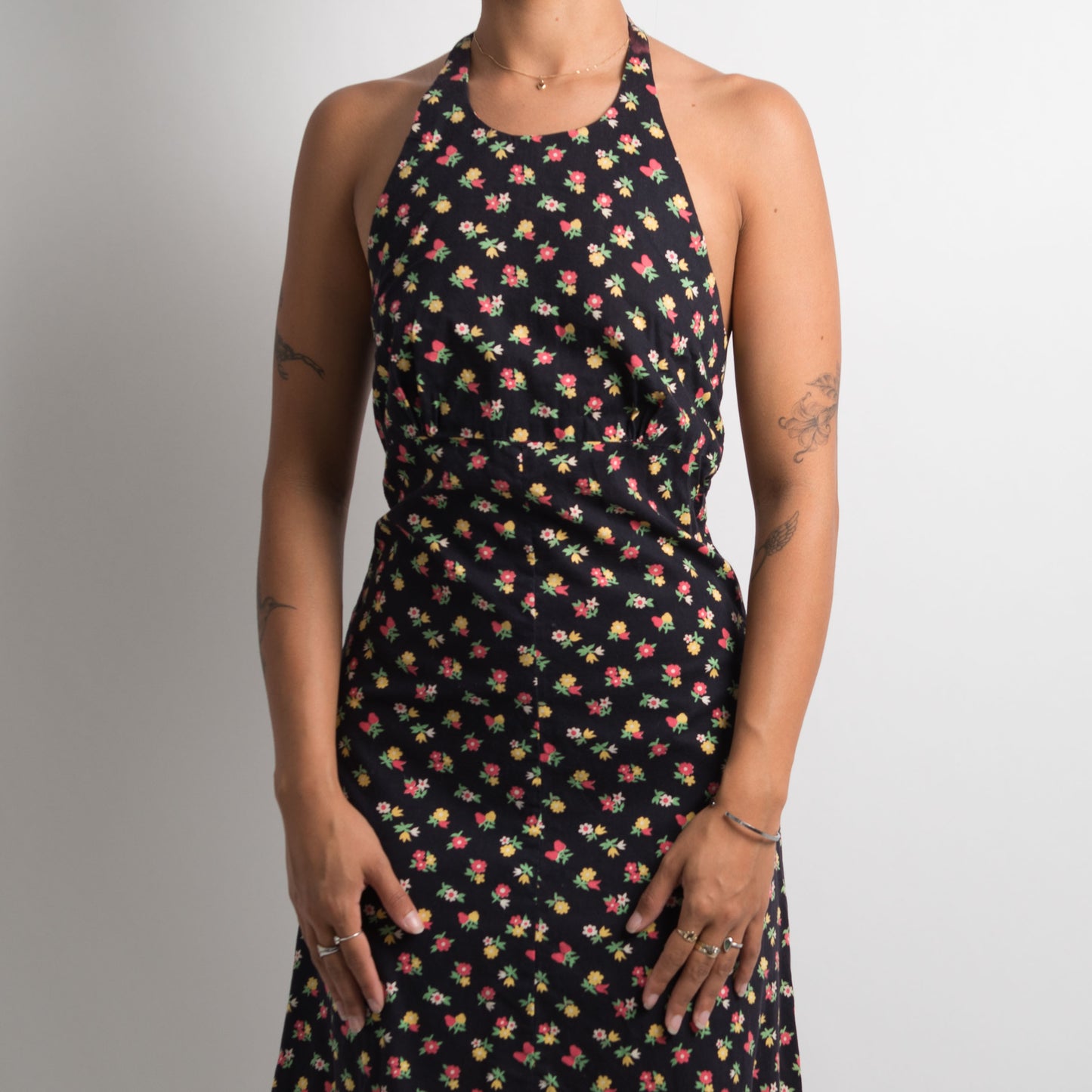 FLORAL HALTERNECK DRESS