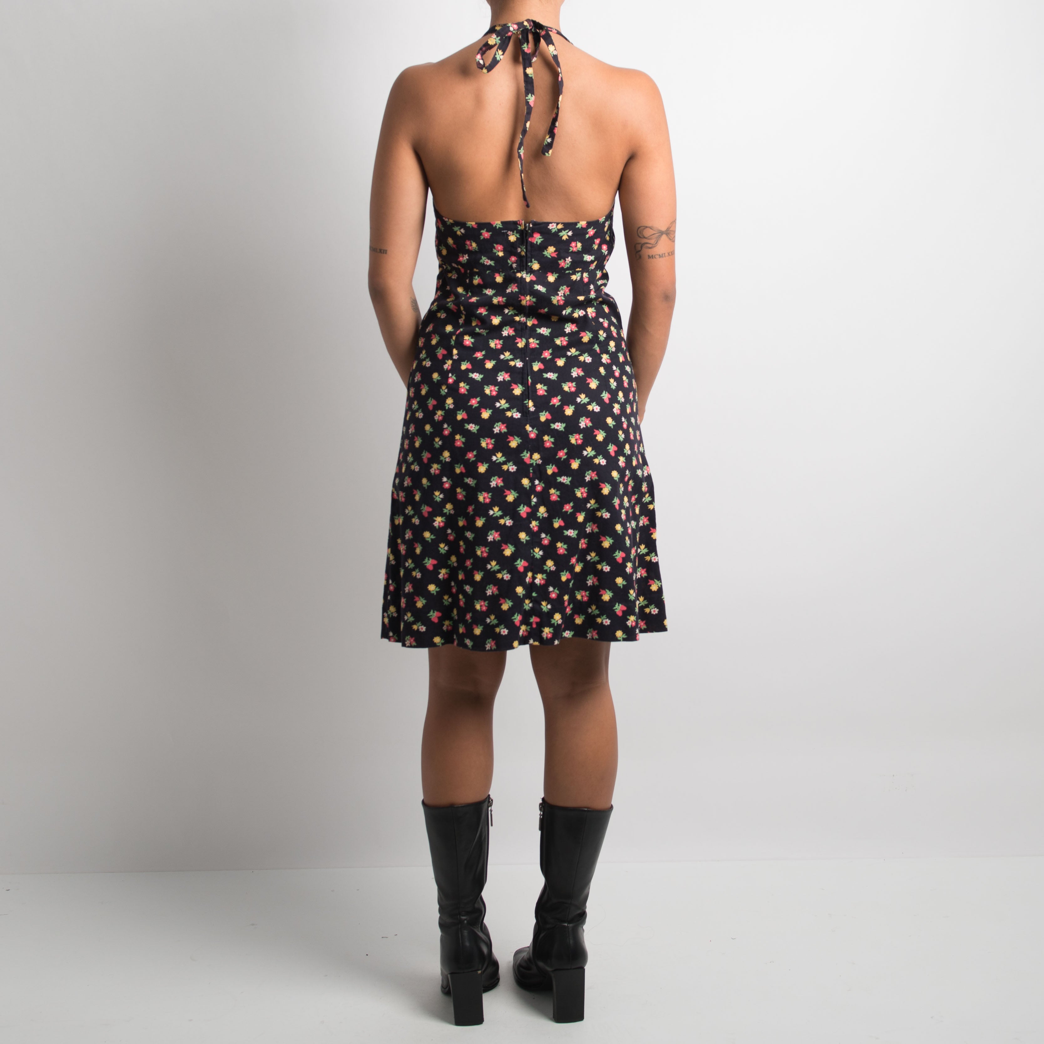 FLORAL HALTERNECK DRESS