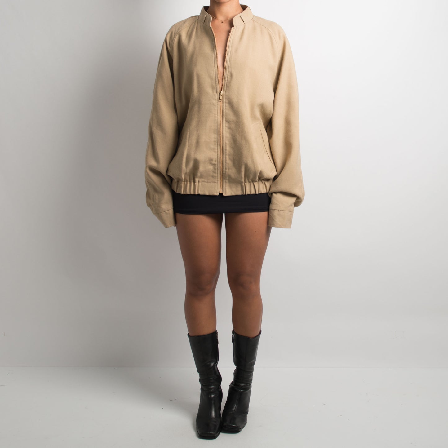 TAN ZIP UP JACKET