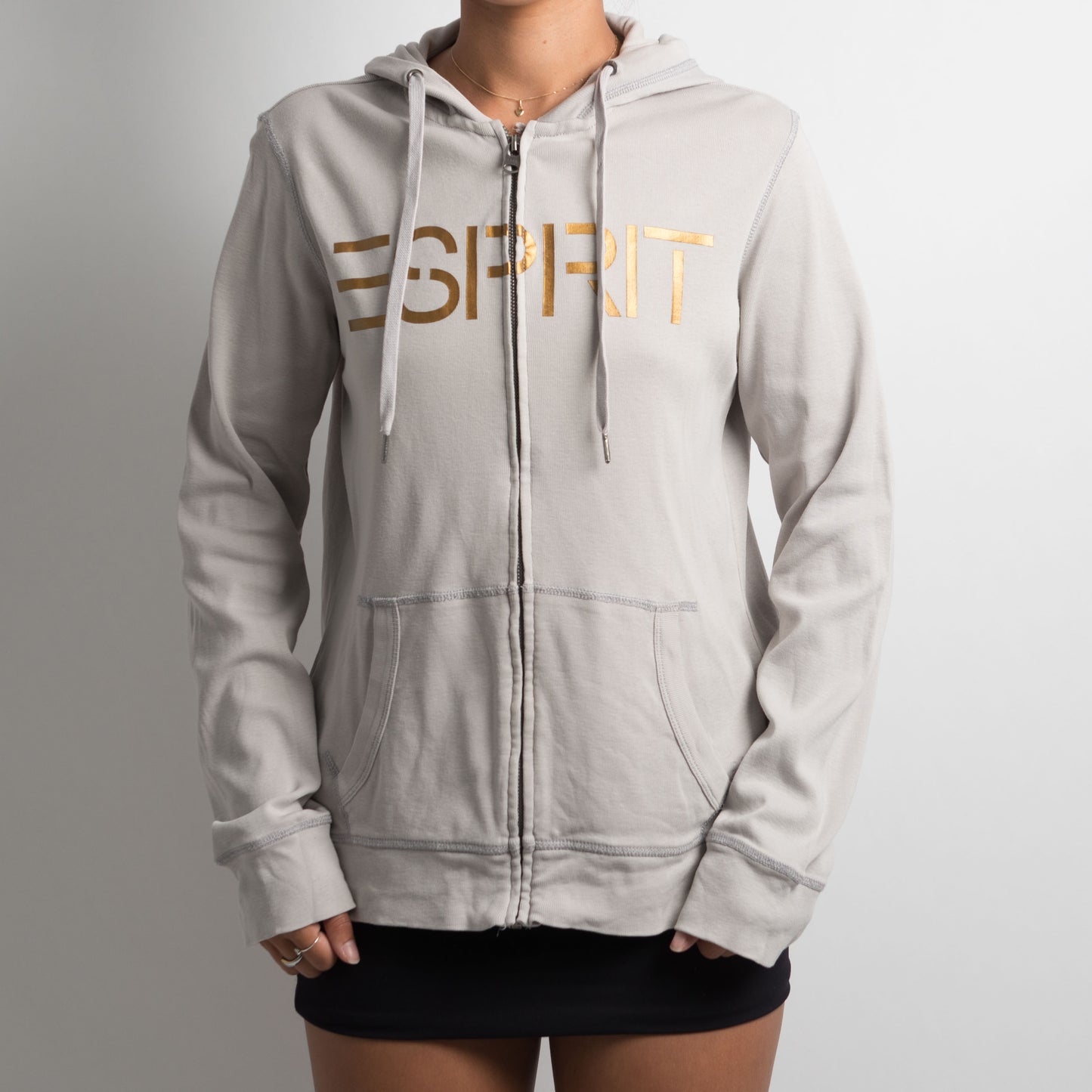 FADED GREY ZIP UP HOODIE