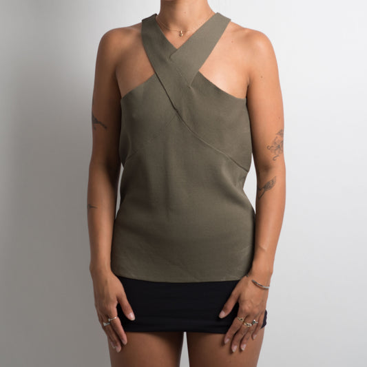 KHAKI KNIT TANK TOP