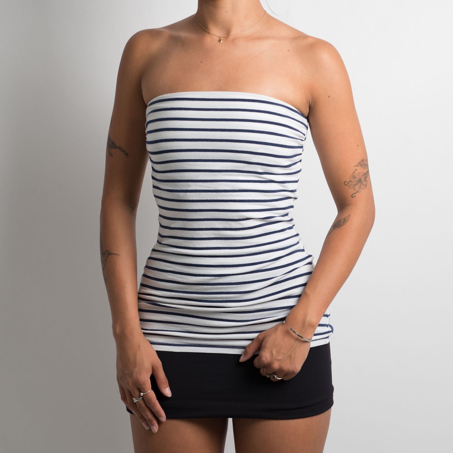 STRIPED LONGLINE BOOB TUBE