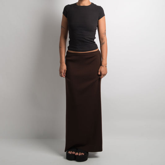 DARK BROWN WOOL KNIT SKIRT