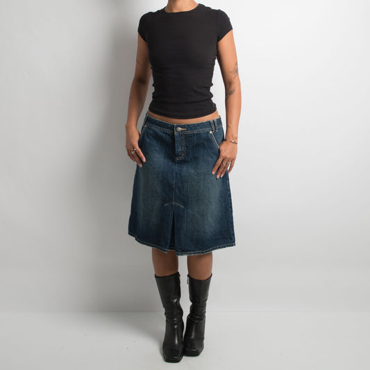 A LINE DENIM MIDI SKIRT