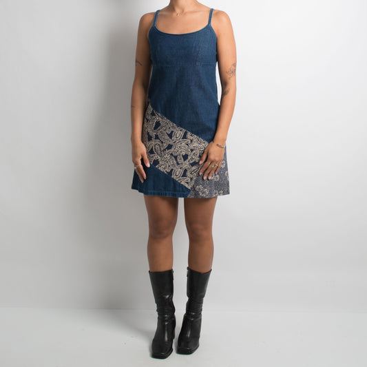 A LINE DENIM MINI DRESS