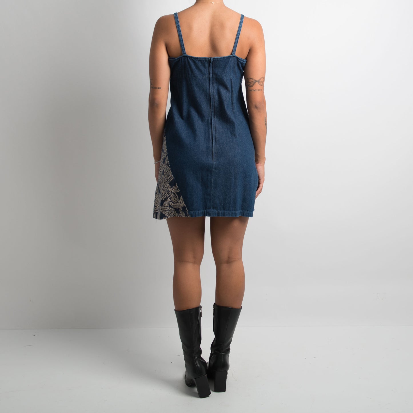 A LINE DENIM MINI DRESS