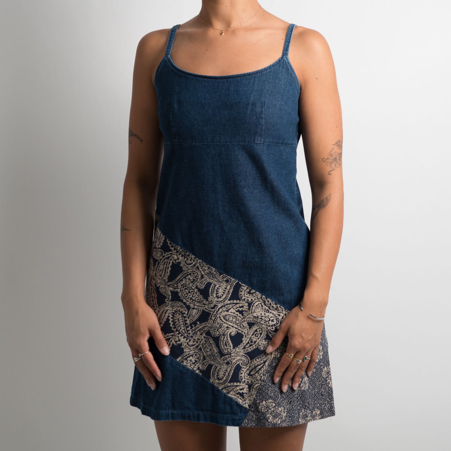 A LINE DENIM MINI DRESS