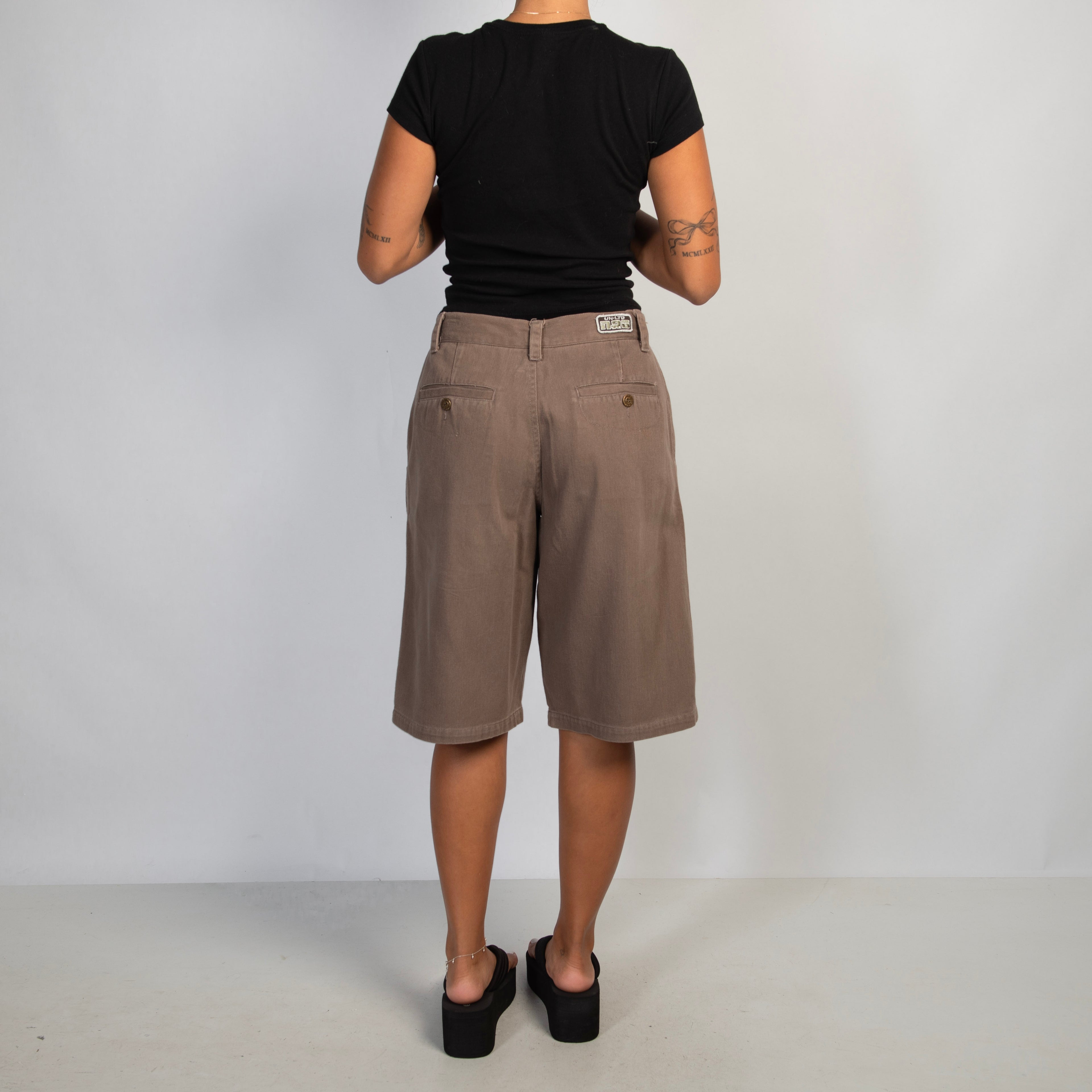 BROWN DENIM JORTS