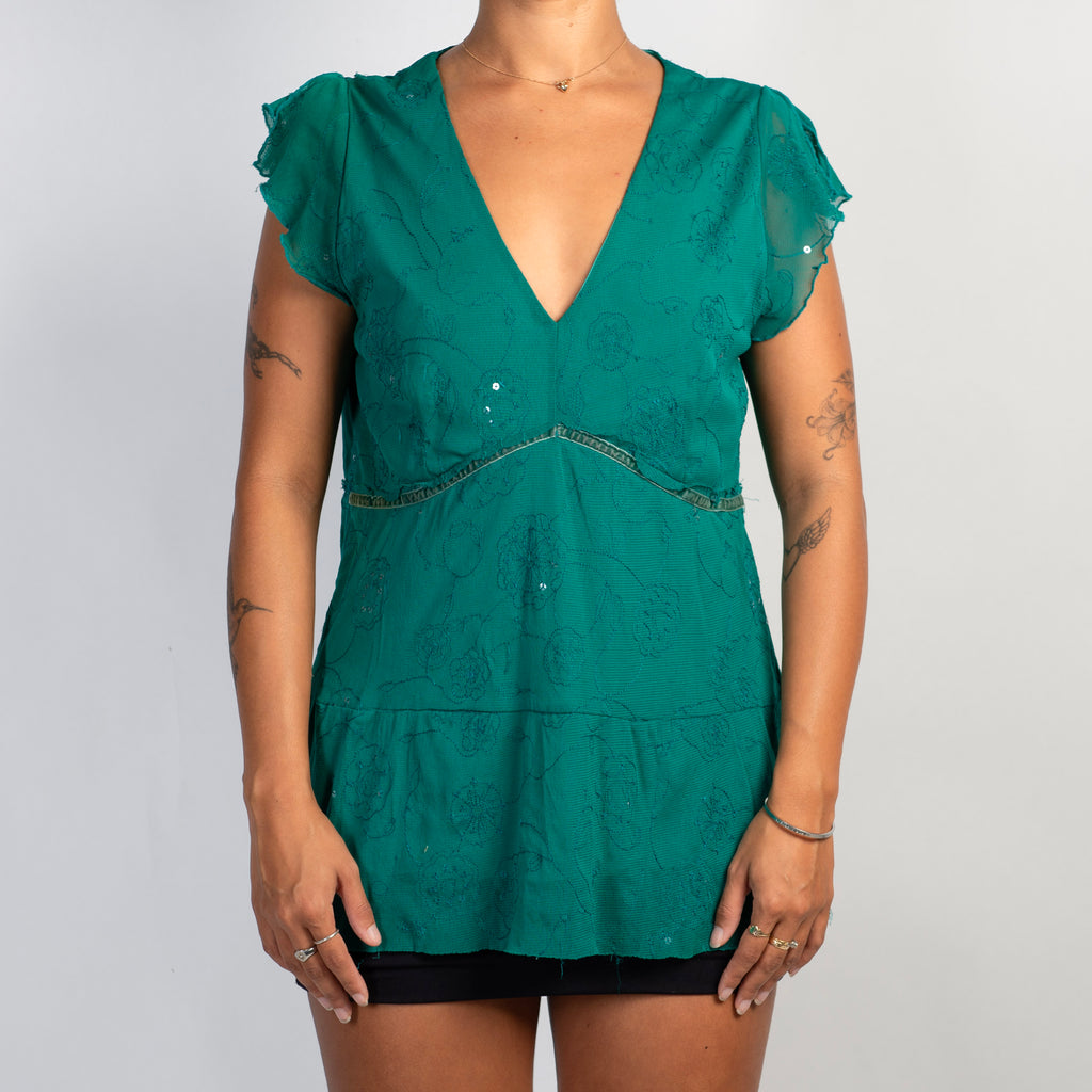TURQUOISE MESH TOP