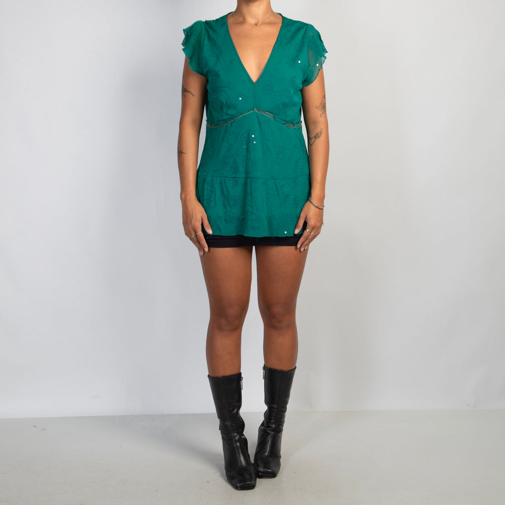 TURQUOISE MESH TOP