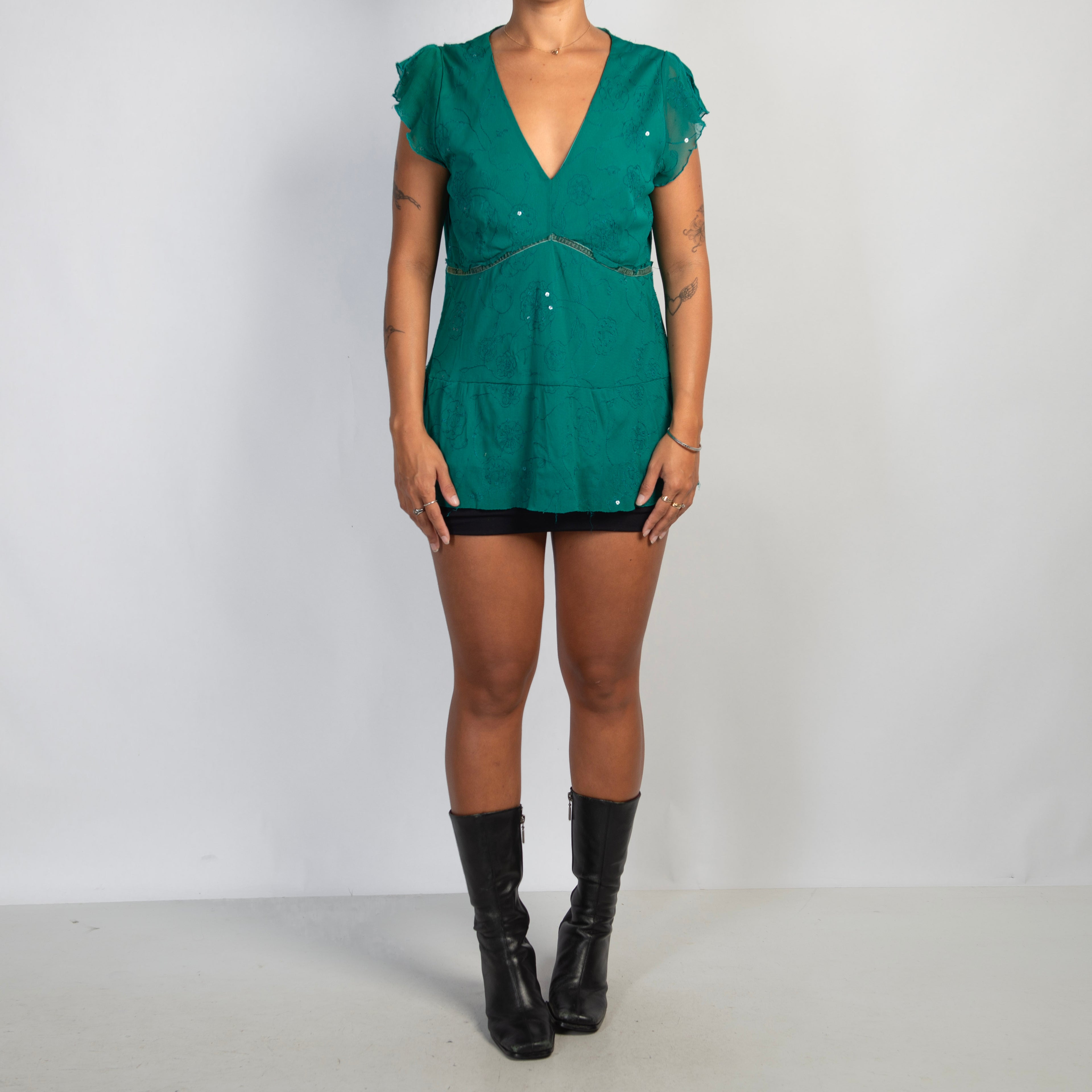 TURQUOISE MESH TOP