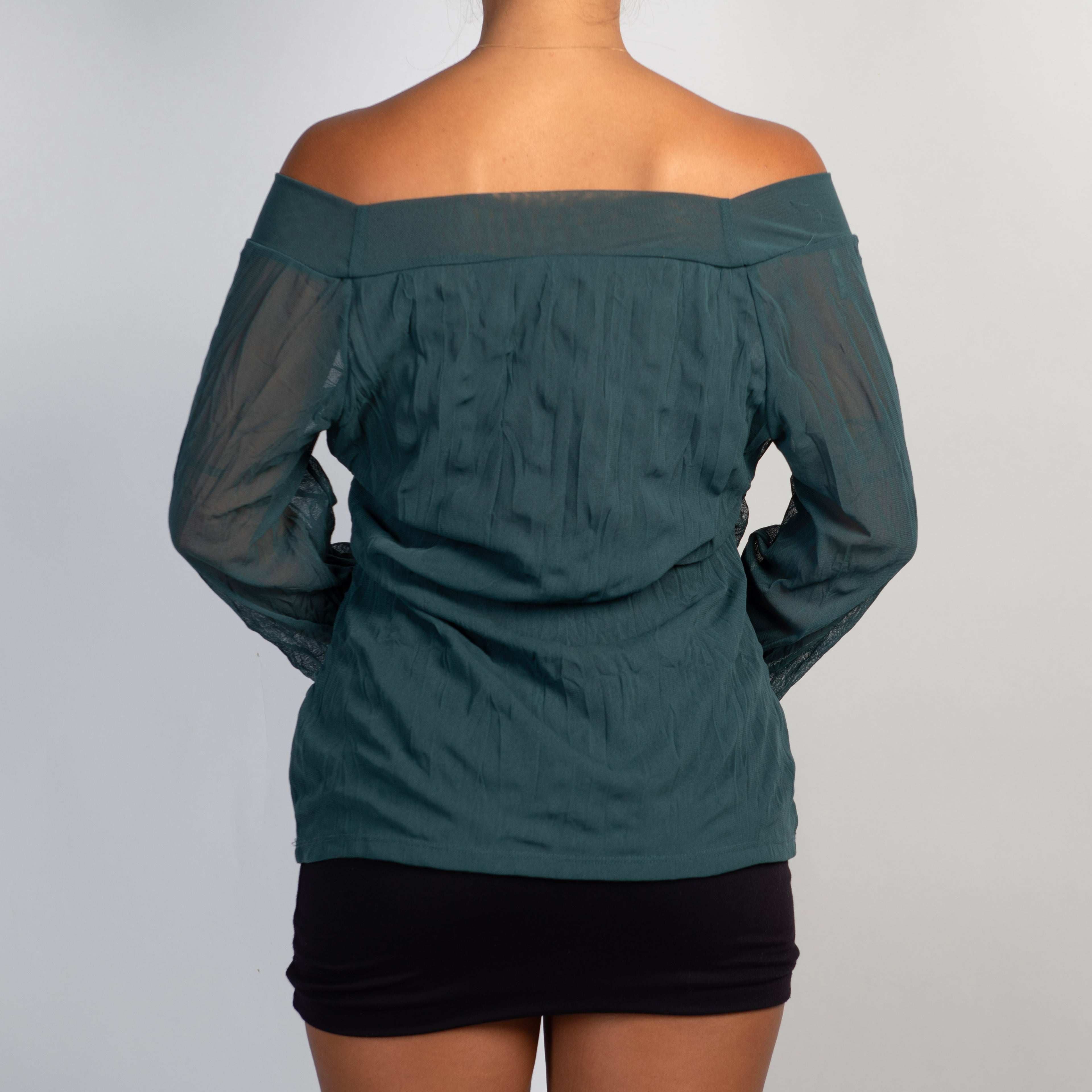 DARK TEAL MESH TOP
