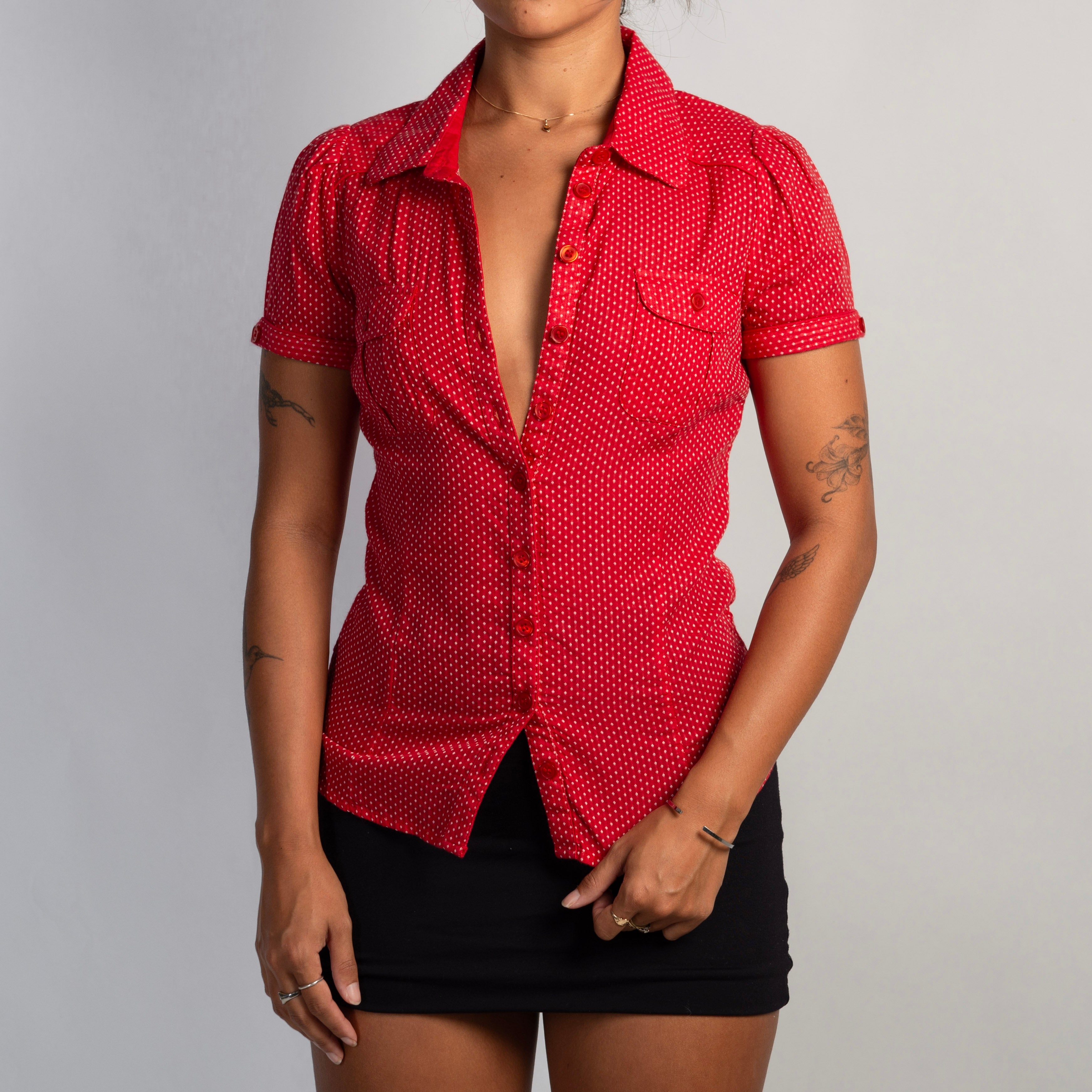 RED POLKA DOT BLOUSE