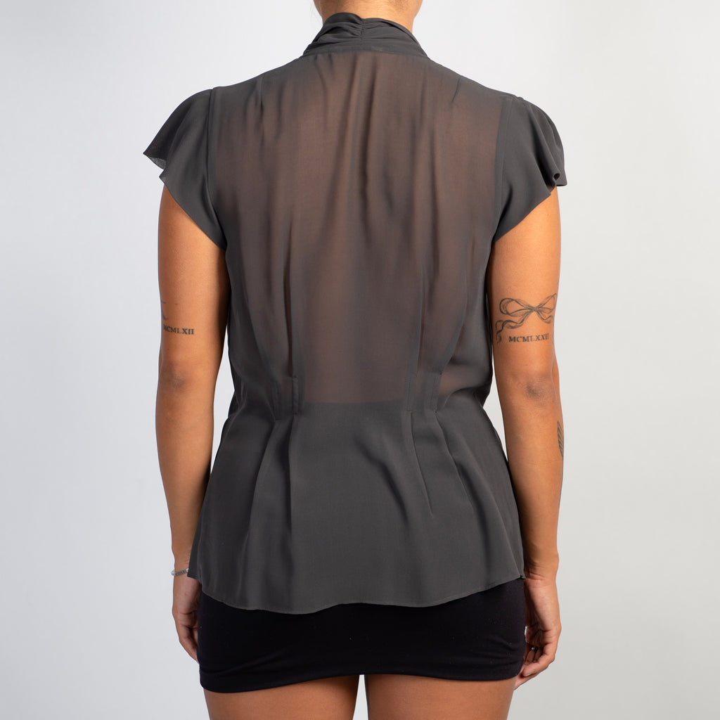 GREY SHEER BLOUSE