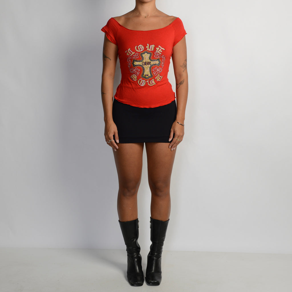 RED GRAPHIC TOP