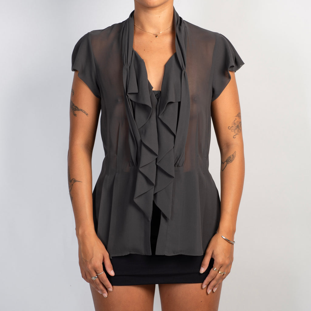 GREY SHEER BLOUSE
