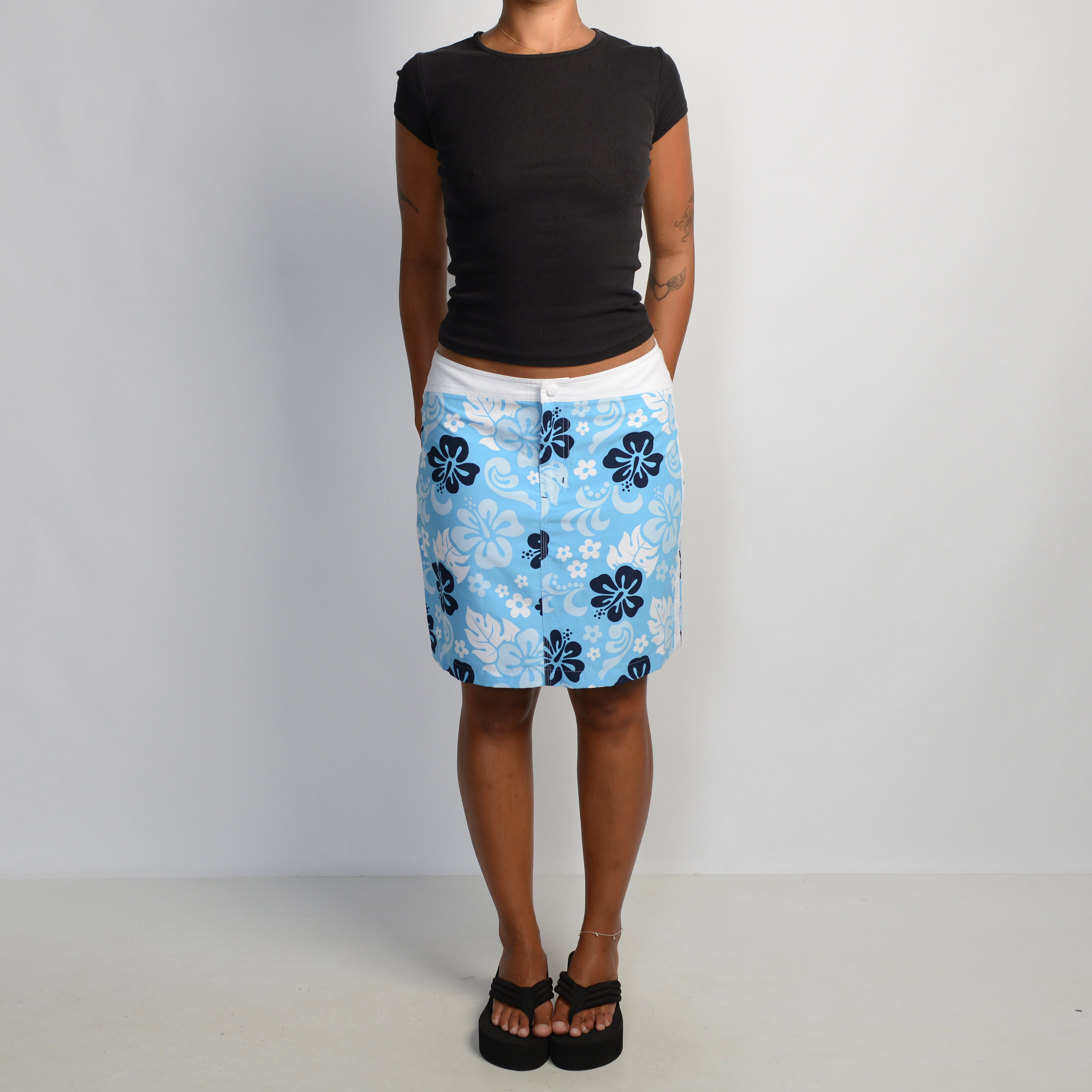 BLUE HIBISCUS SKIRT