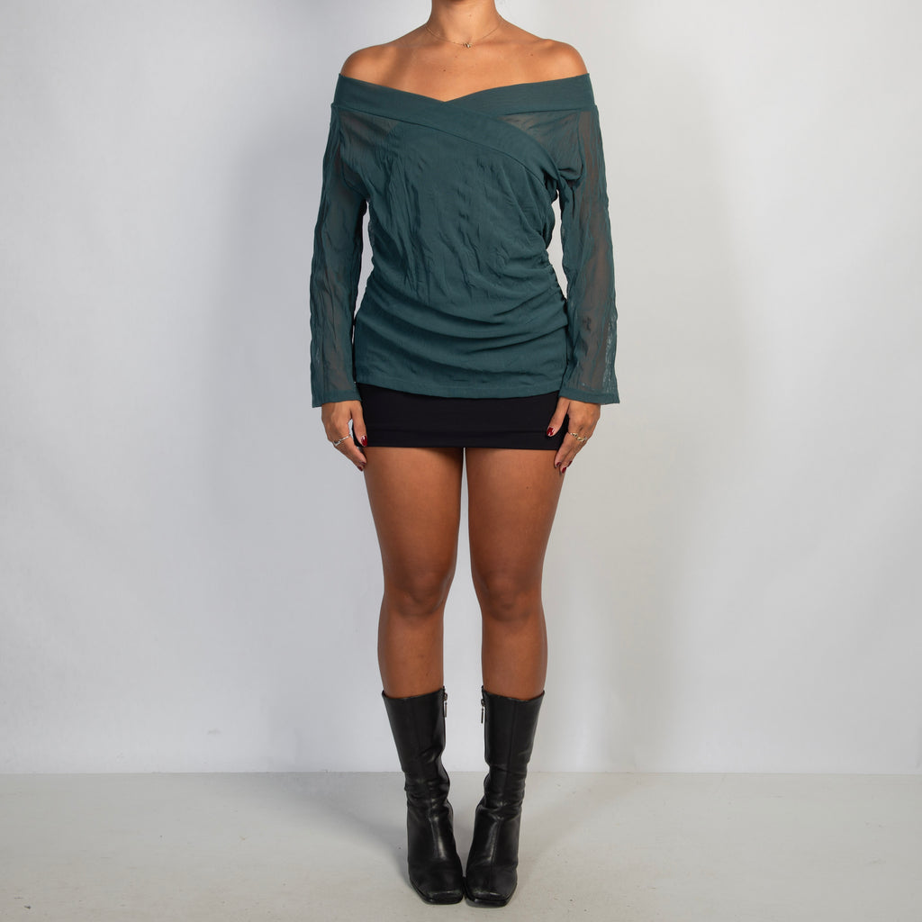 DARK TEAL MESH TOP
