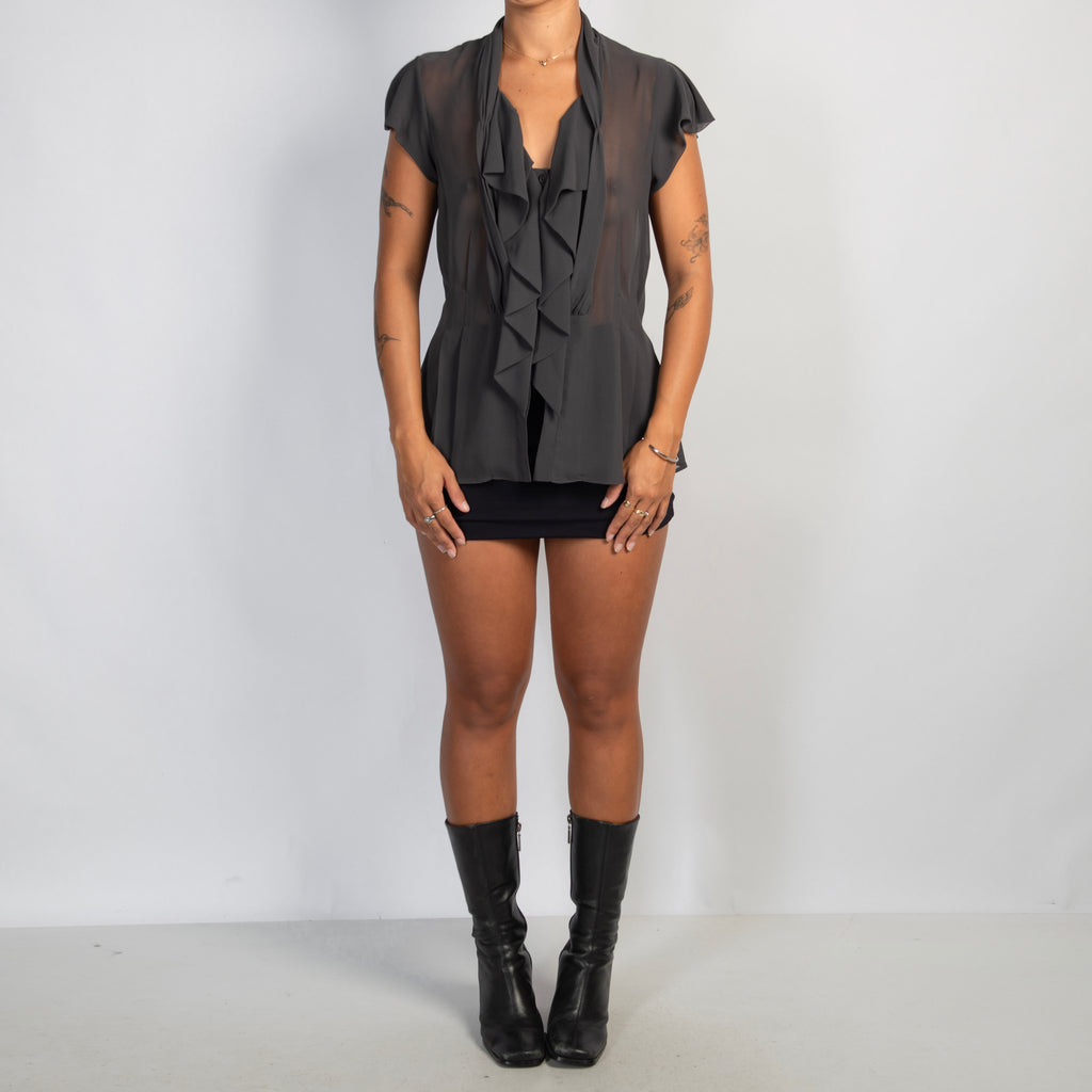 GREY SHEER BLOUSE