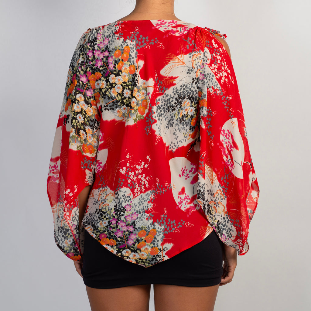 RED PATTERN BLOUSE