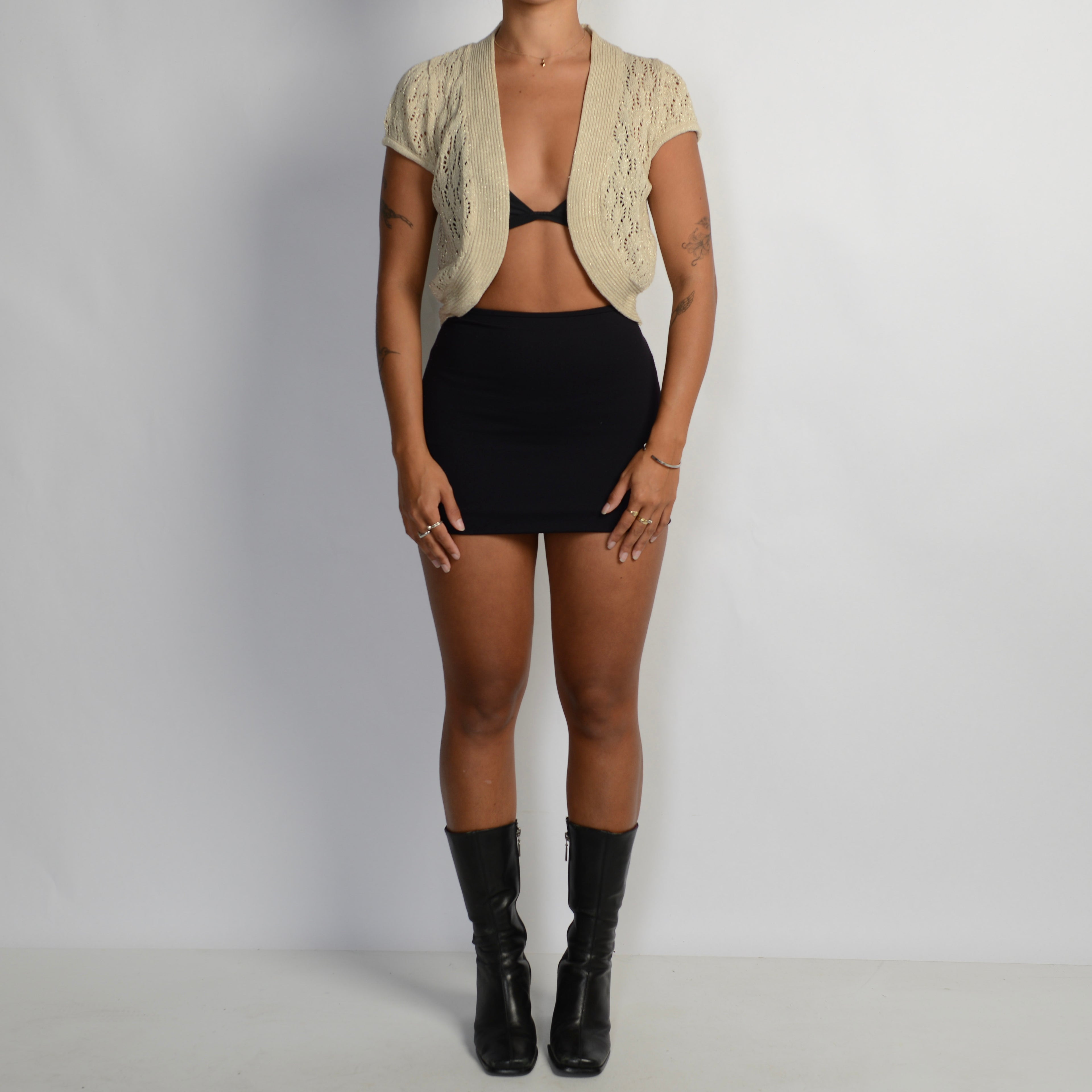BEIGE KNIT BOLERO