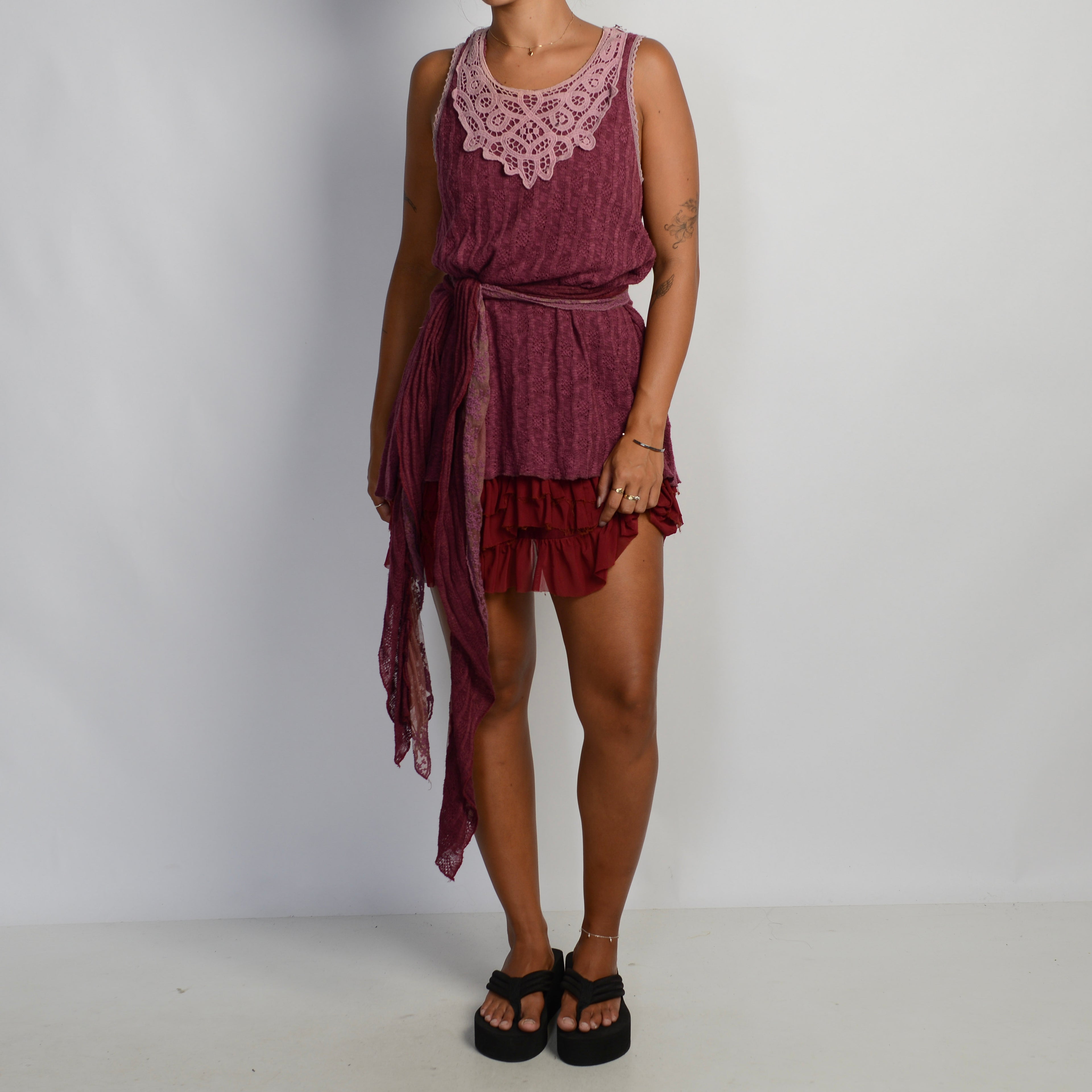 MAUVE TEXTURED DRESS