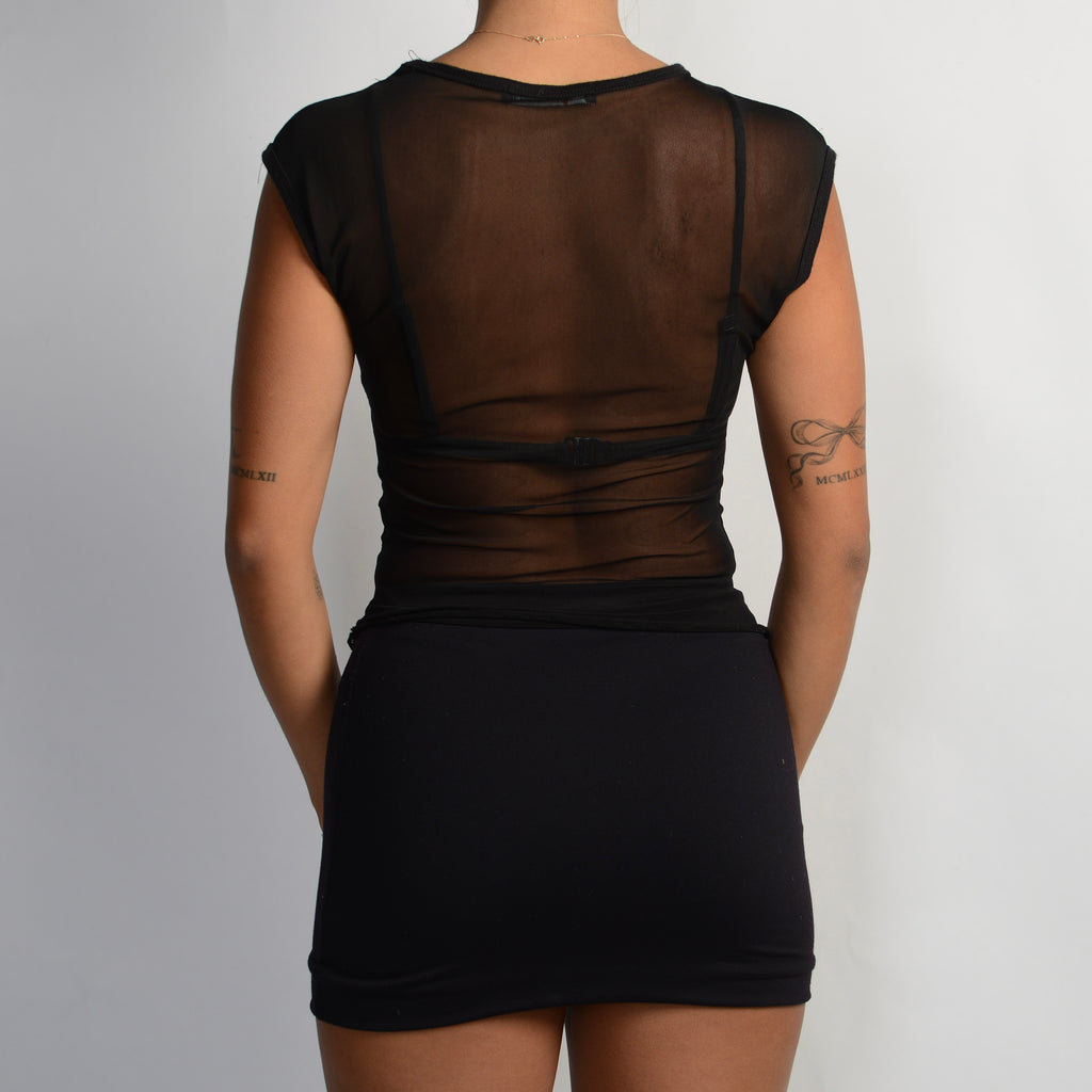 BLACK MESH TOP