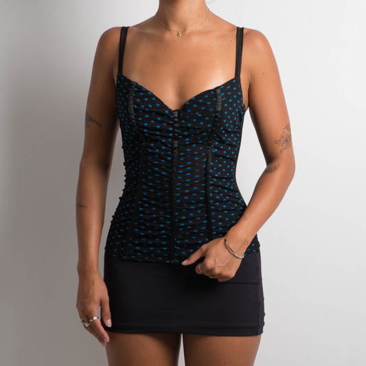 BLACK POLKA DOT BUSTIER