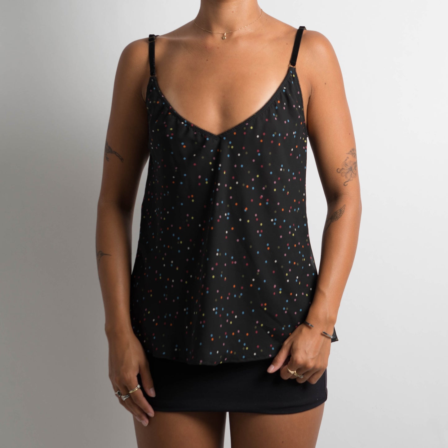 BLACK POLKA DOT CAMISOLE