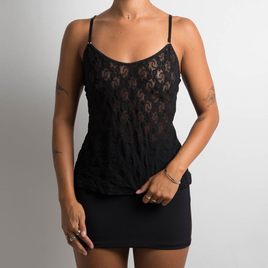 SHEER BLACK LACE CAMISOLE