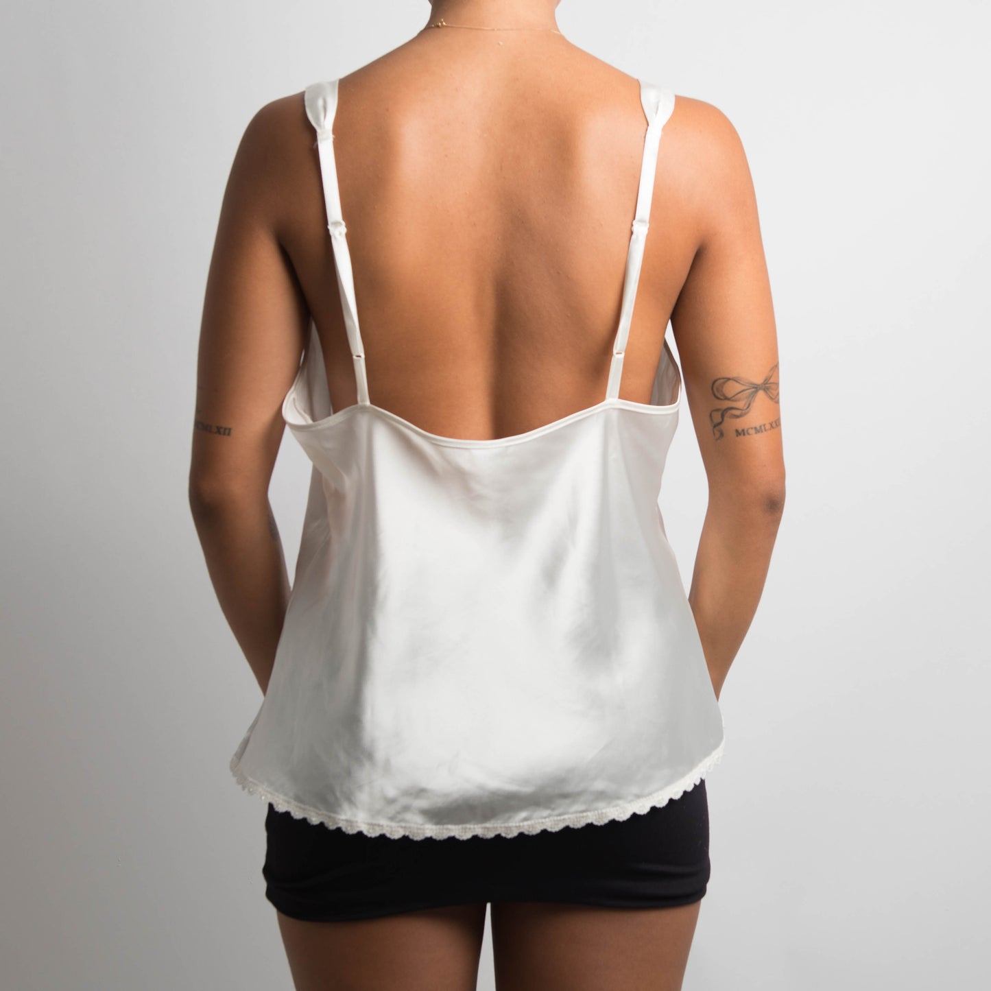 OFF WHITE SATIN CAMISOLE