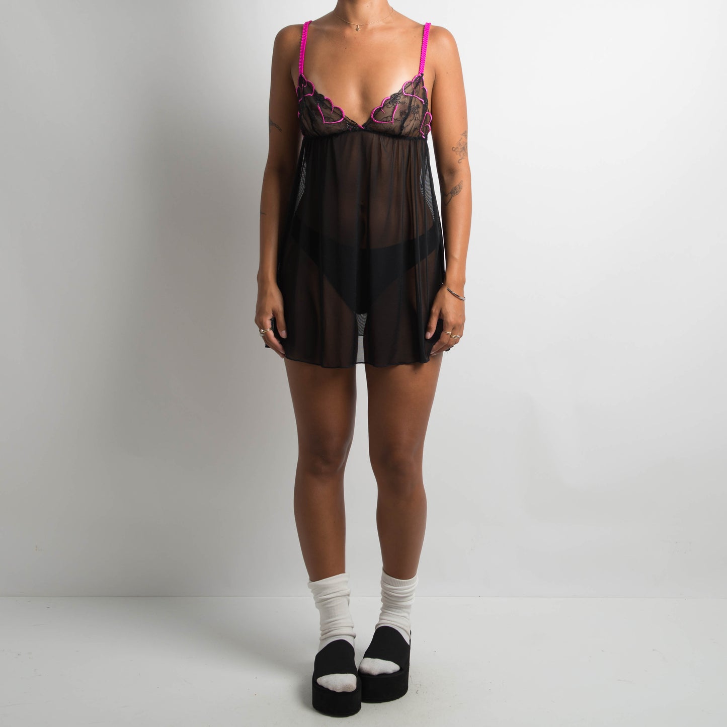 PINK ACCENT BABYDOLL CHEMISE