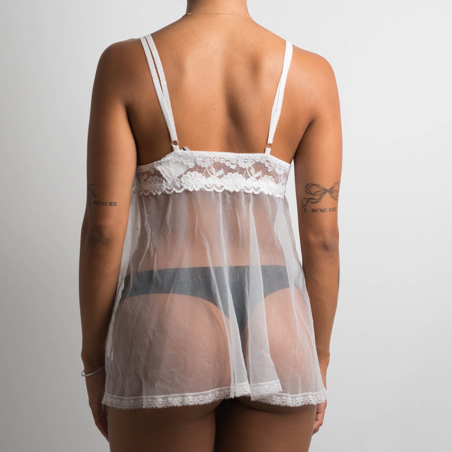 WHITE SHEER BABYDOLL TOP