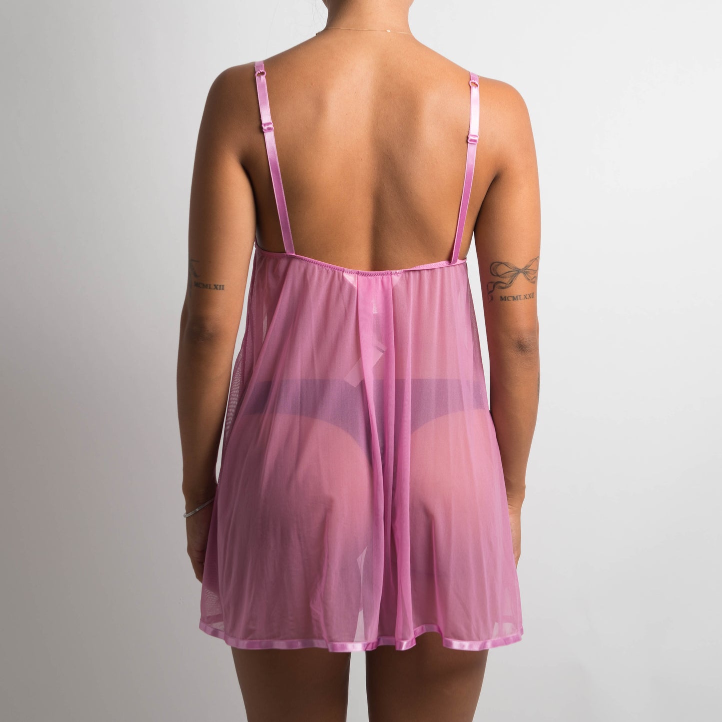 ROSE PINK MESH CHEMISE