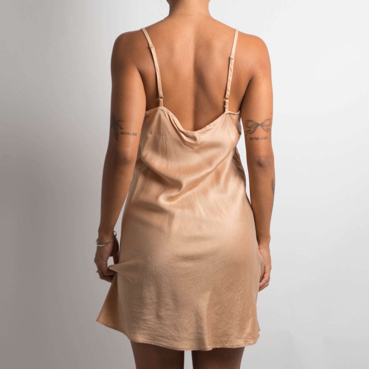 NUDE SILKY SLIP DRESS