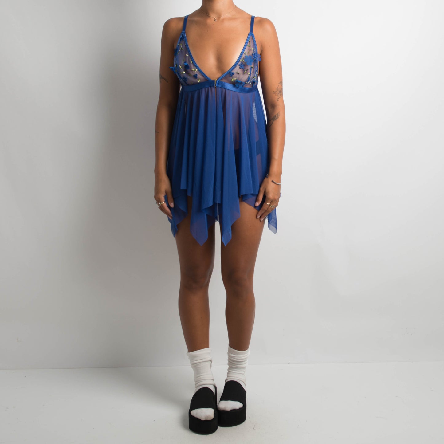 ROYAL BLUE MESH BABYDOLL