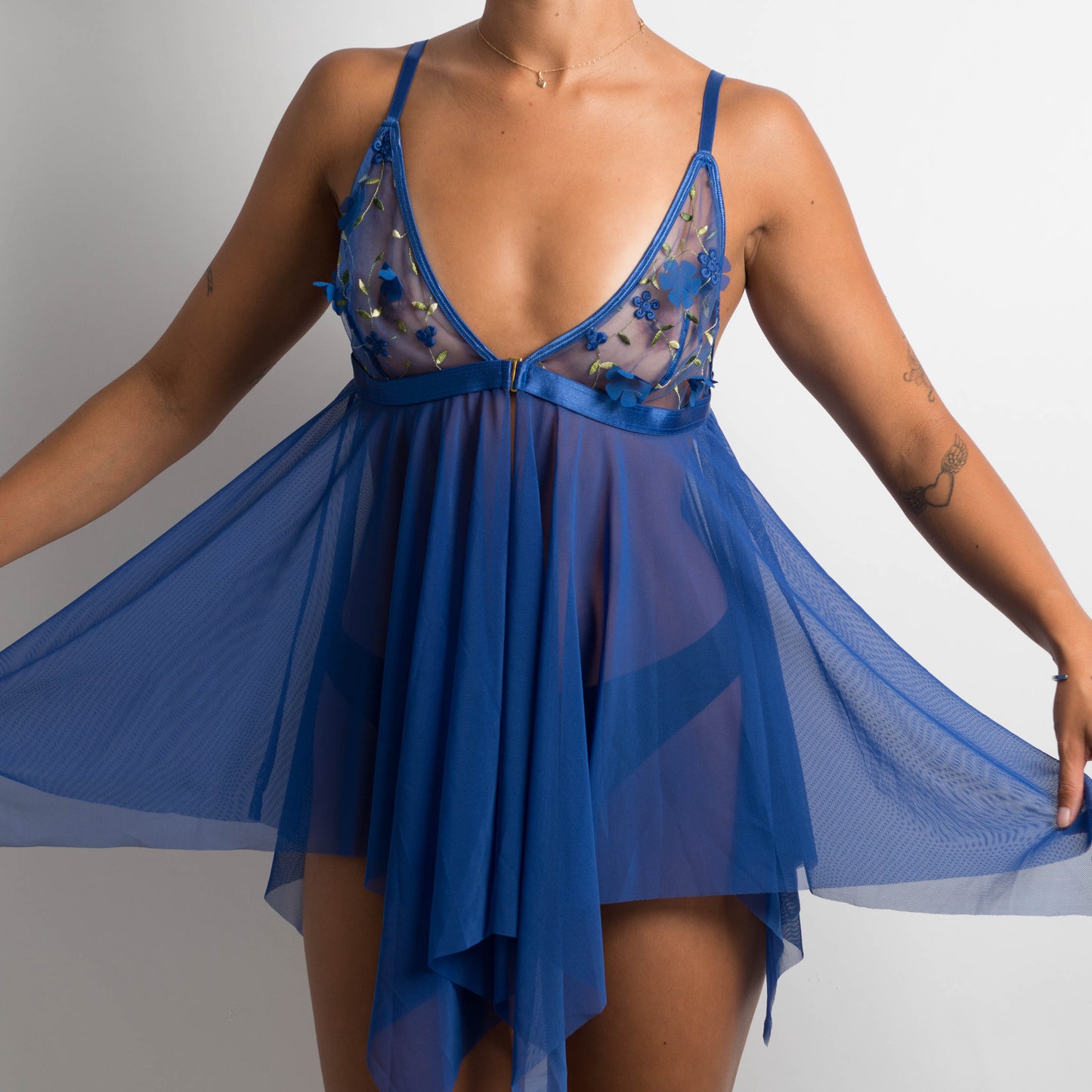 ROYAL BLUE MESH BABYDOLL