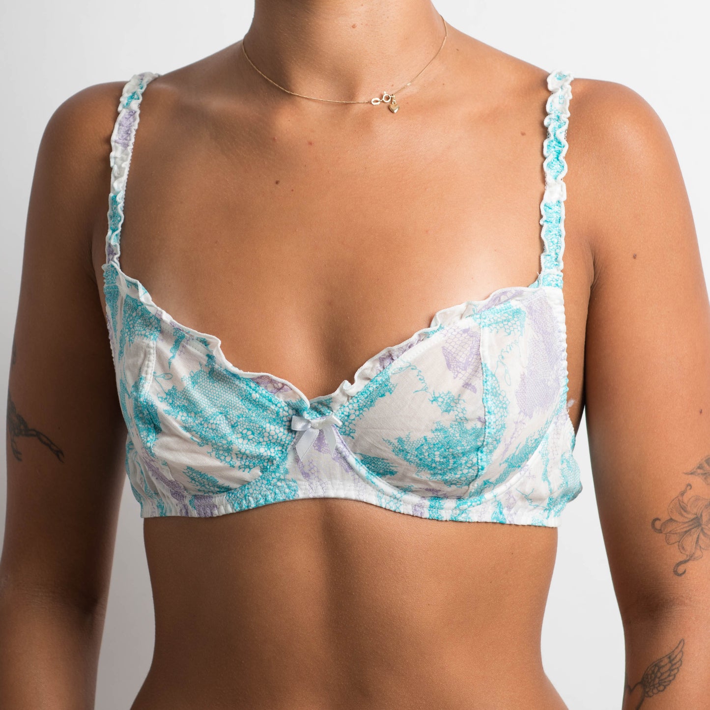 BLUE COTTON BRA - 34B