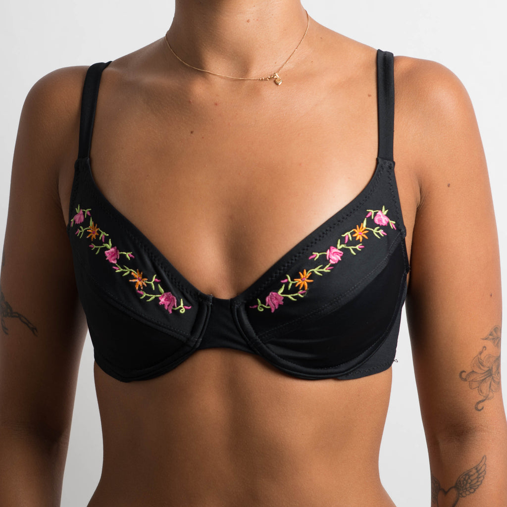 BLACK UNDERWIRE BIKINI TOP