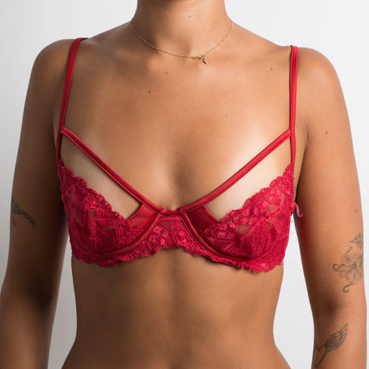 RED LACE BRA - 34A