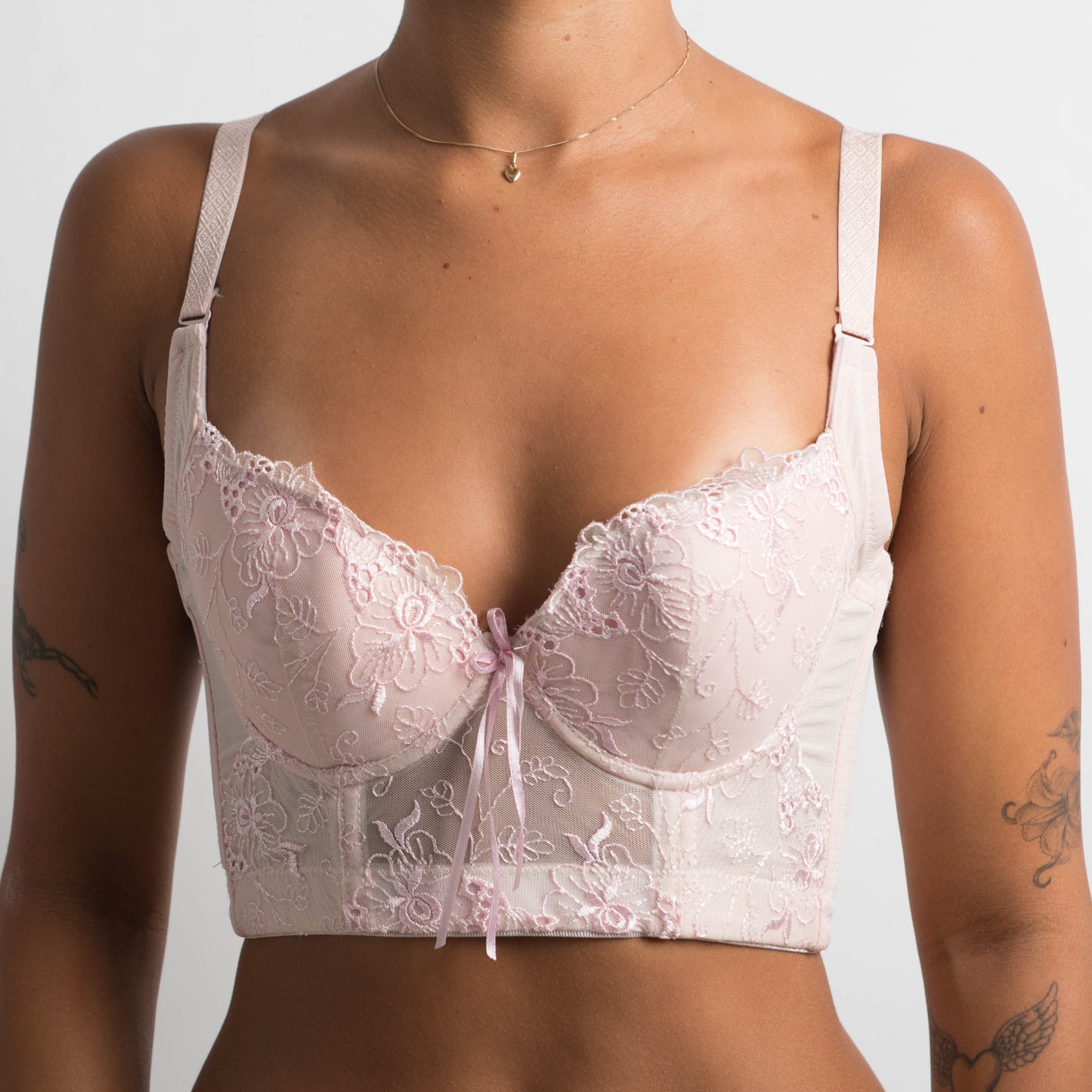 PINK LONGLINE BRA - 10B/C