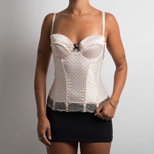 SATIN POLKA DOT BUSTIER